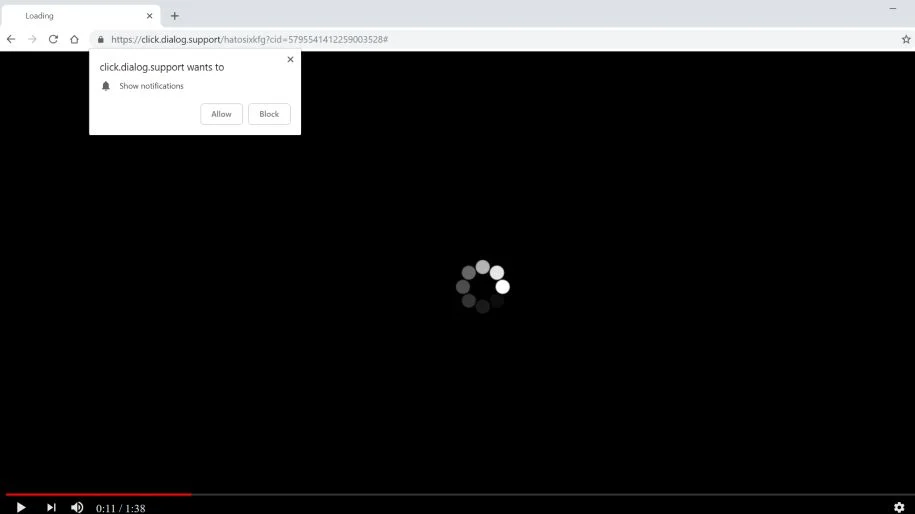 click.dialog.support redirect virus