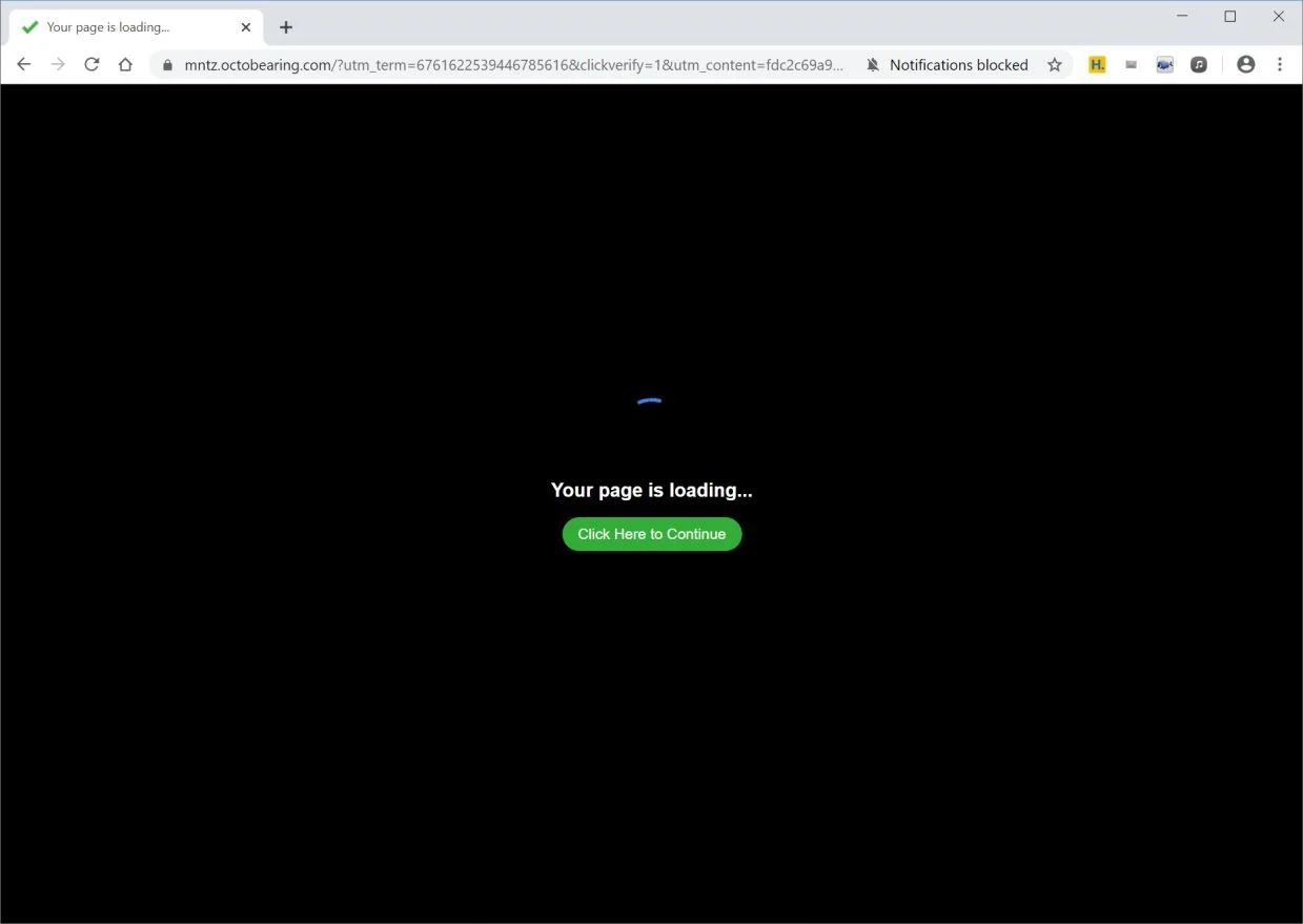 How to remove Mntz.octobearing.com pop-up ads (Virus Removal Guide) 1 Image: Chrome browser is redirected to Mntz.octobearing.com