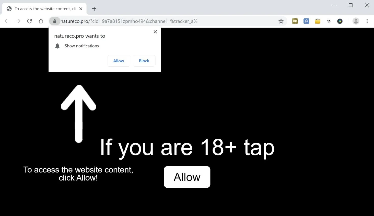 How to remove Natureco.pro pop-up ads (Virus Removal Guide) 1 Image: Chrome browser is redirected to Natureco.pro