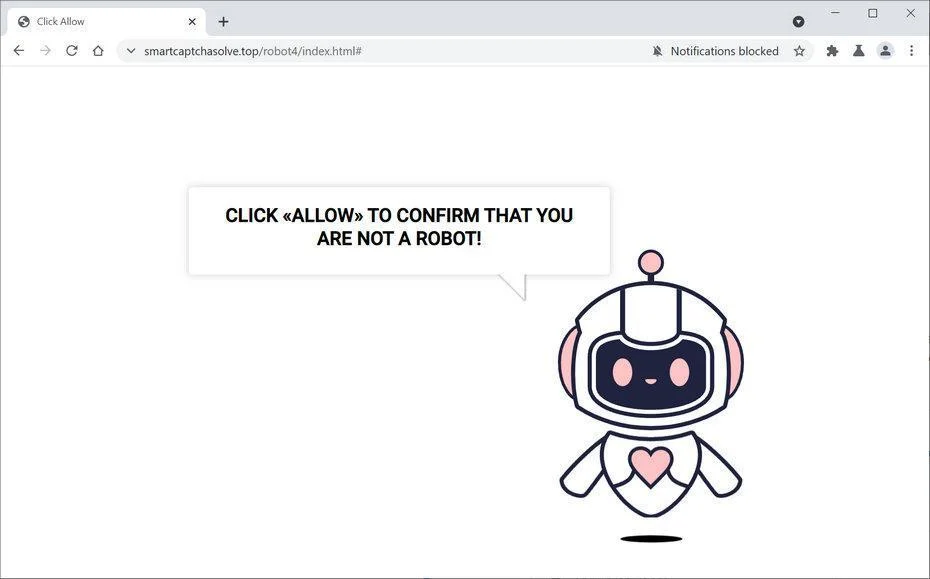 Image: Chrome browser is redirected to Smartcaptchasolve.top