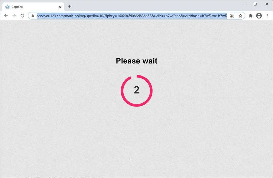 Image: Chrome browser is redirected to Sendyou123.com
