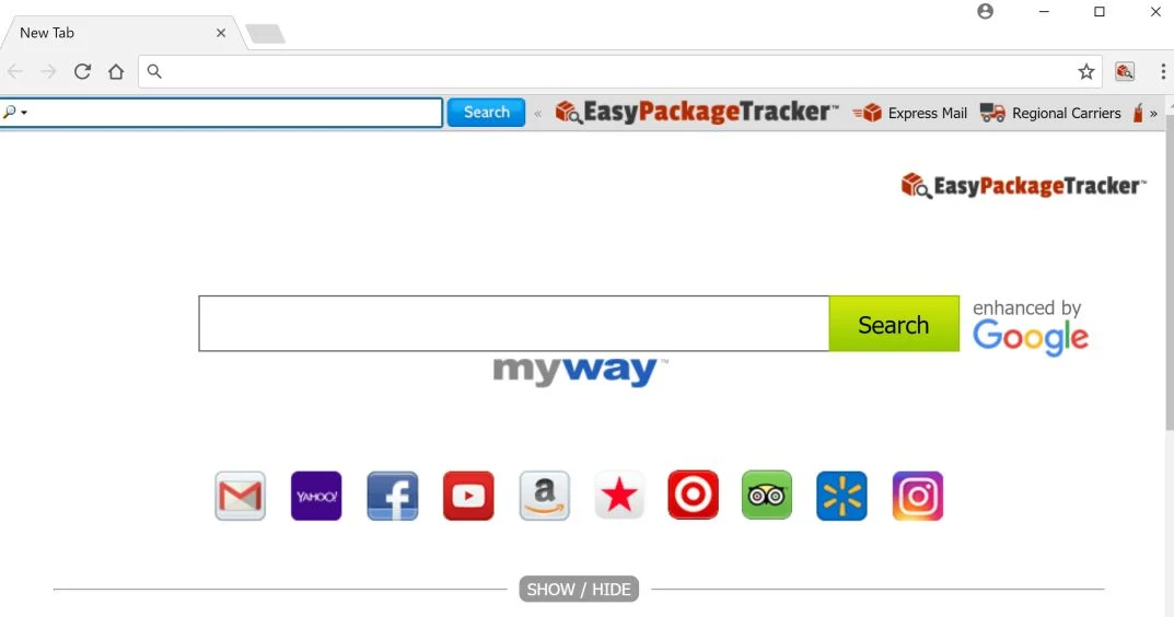 EasyPackageTracker toolbar redirect