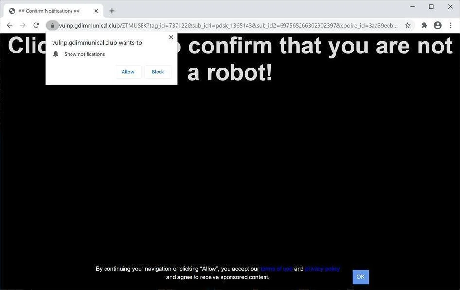 Remove Gdimmunical.club pop-up ads (Virus Removal Guide) 1 Image: Chrome browser is redirected to Gdimmunical.club