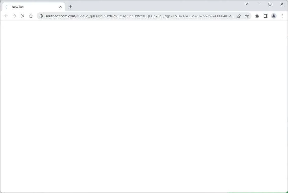 Image: Chrome browser is redirected to the Southegt.com site