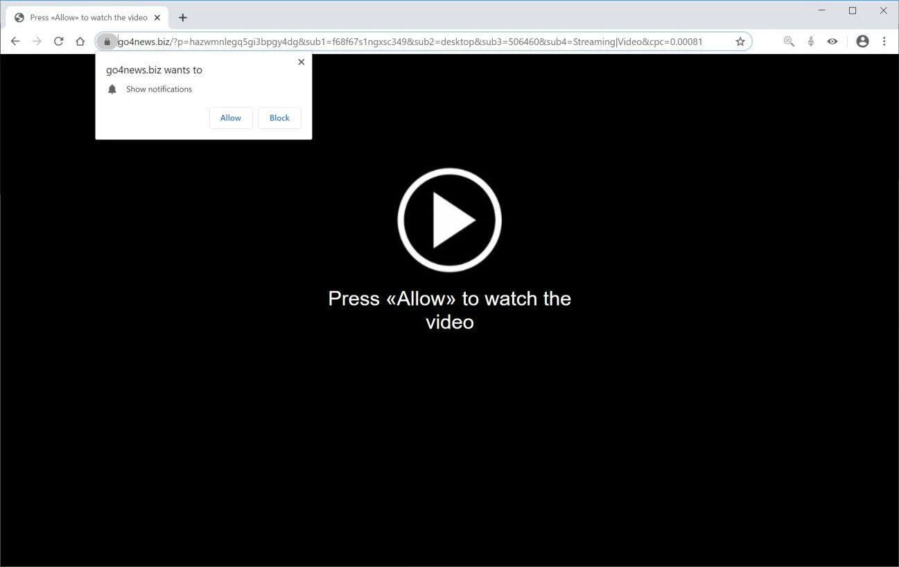 Remove Go4news.biz pop-up ads (Virus Removal Guide) 1 Image: Chrome browser is redirected to Go4news.biz