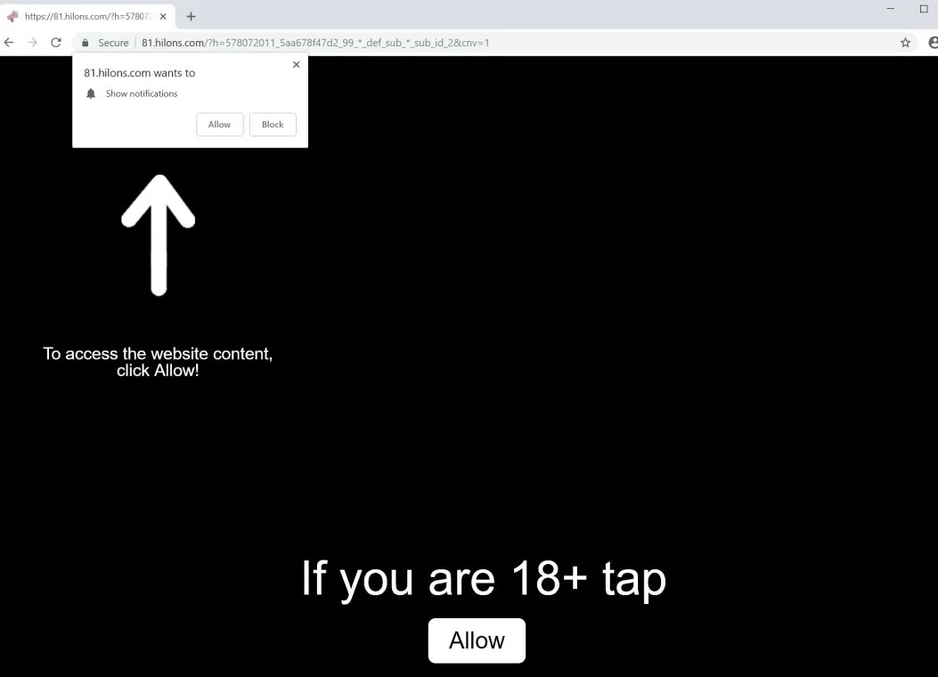 Hilons.com redirerct scam virus