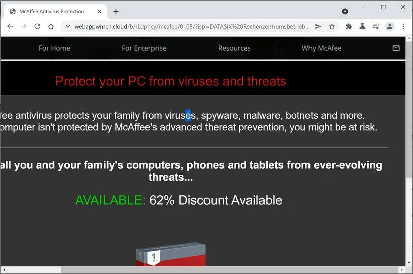 Remove Webappwmc1.cloud scam (Virus Removal Guide) 1 Image: Chrome browser is redirected to Webappwmc1.cloud