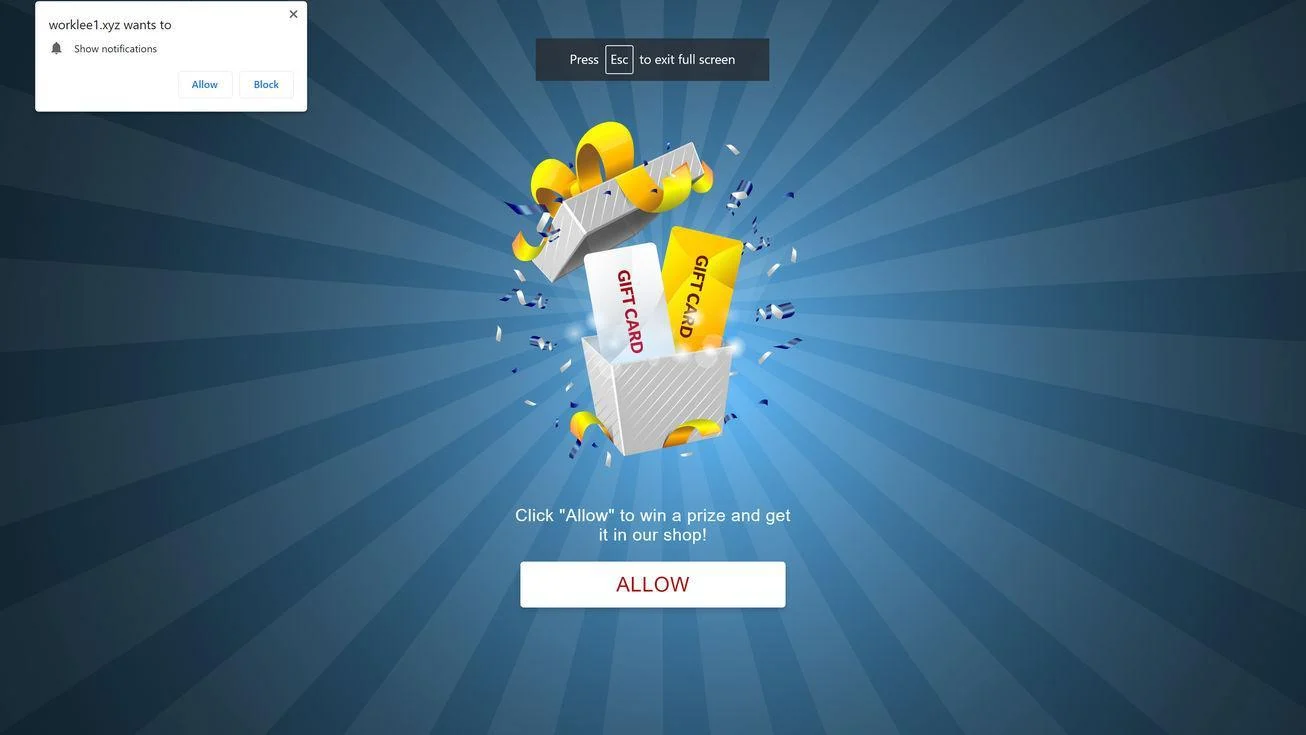 Remove Worklee1.xyz pop-up ads (Virus Removal Guide) 1 Image: Chrome browser is redirected to Worklee1.xyz