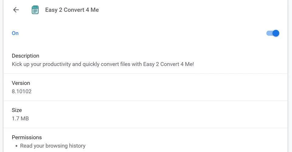 Image: Easy 2 Convert 4 Me Chrome extension