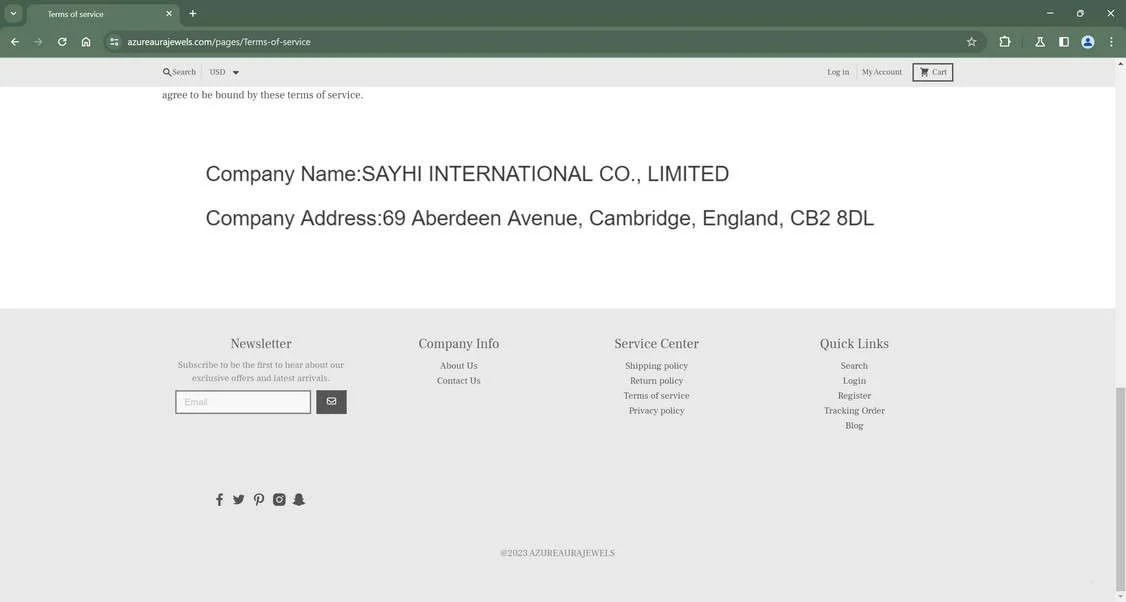 Azureaurajewels.com scam