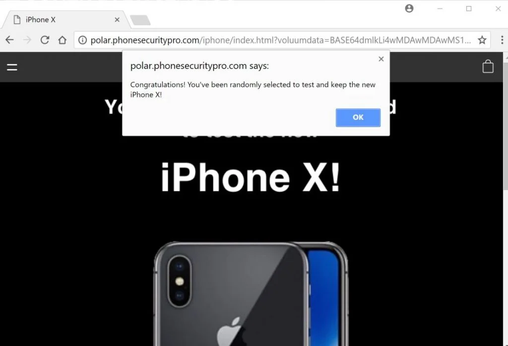 You've Won an iPhone X scam