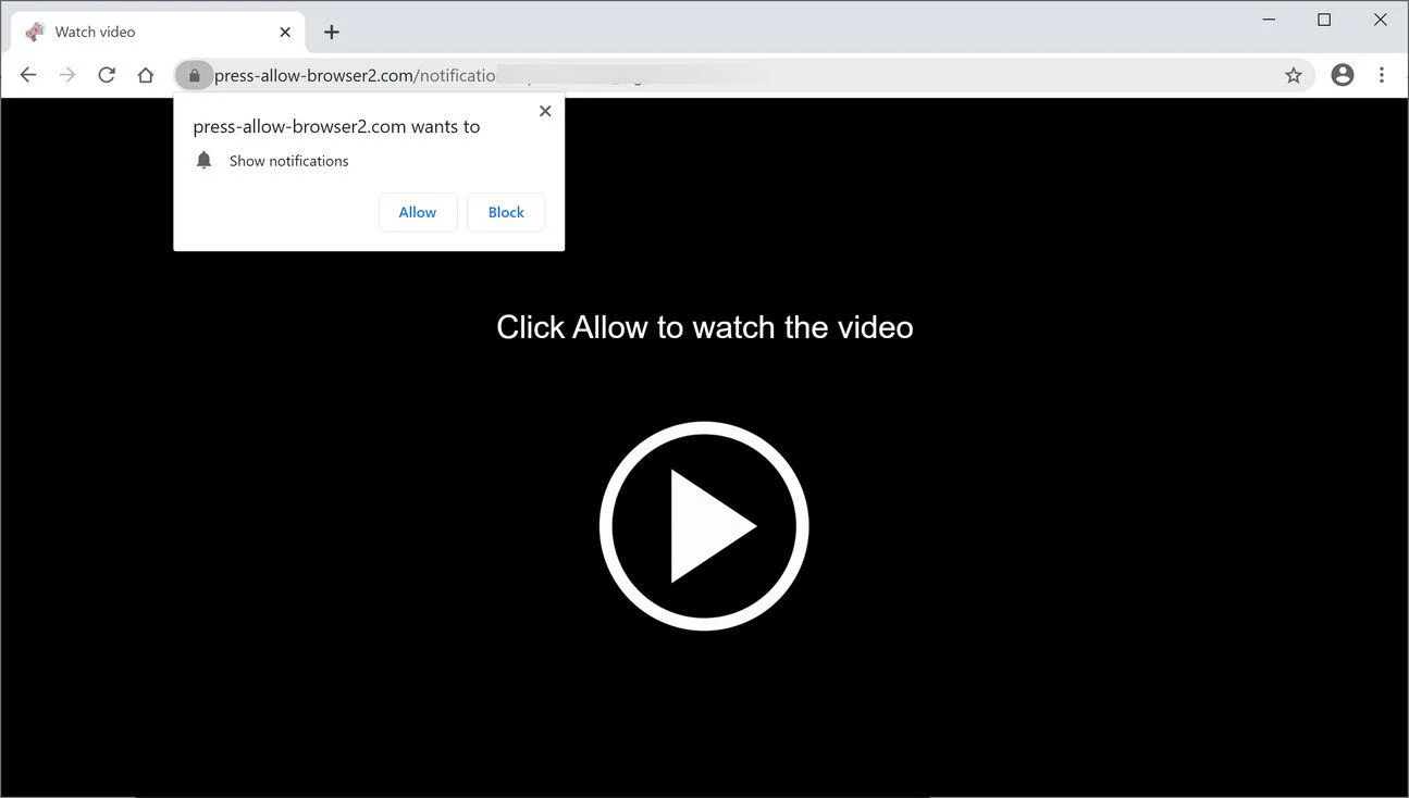 Remove Press-allow-browser2.com pop-up ads (Virus Removal Guide) 1 Image: Chrome browser is redirected to Press-allow-browser2.com