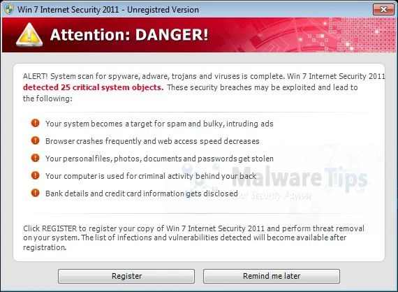 [Image: Win 7 Internet Security 2011 Alert]