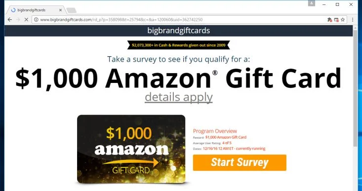 bigbrandgiftcards.com virus