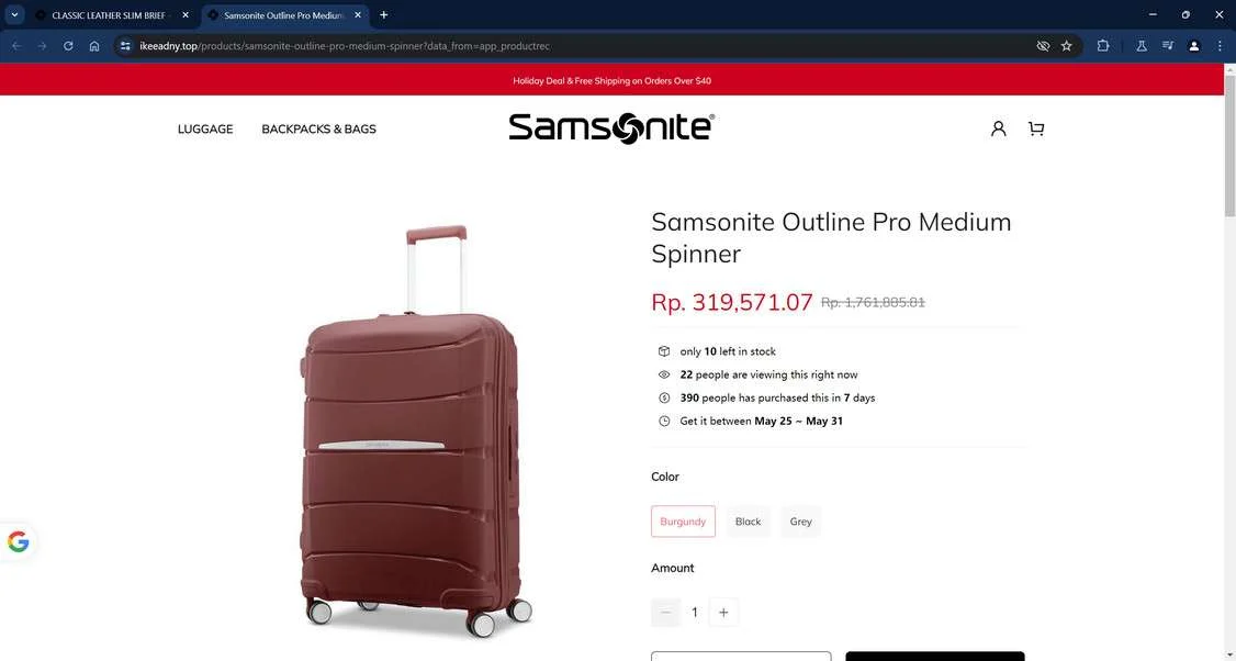 Beware the Samsonite 90% Off Clearance Sale Scam - Don't Get Ripped Off 3 Samsonite Scam 3