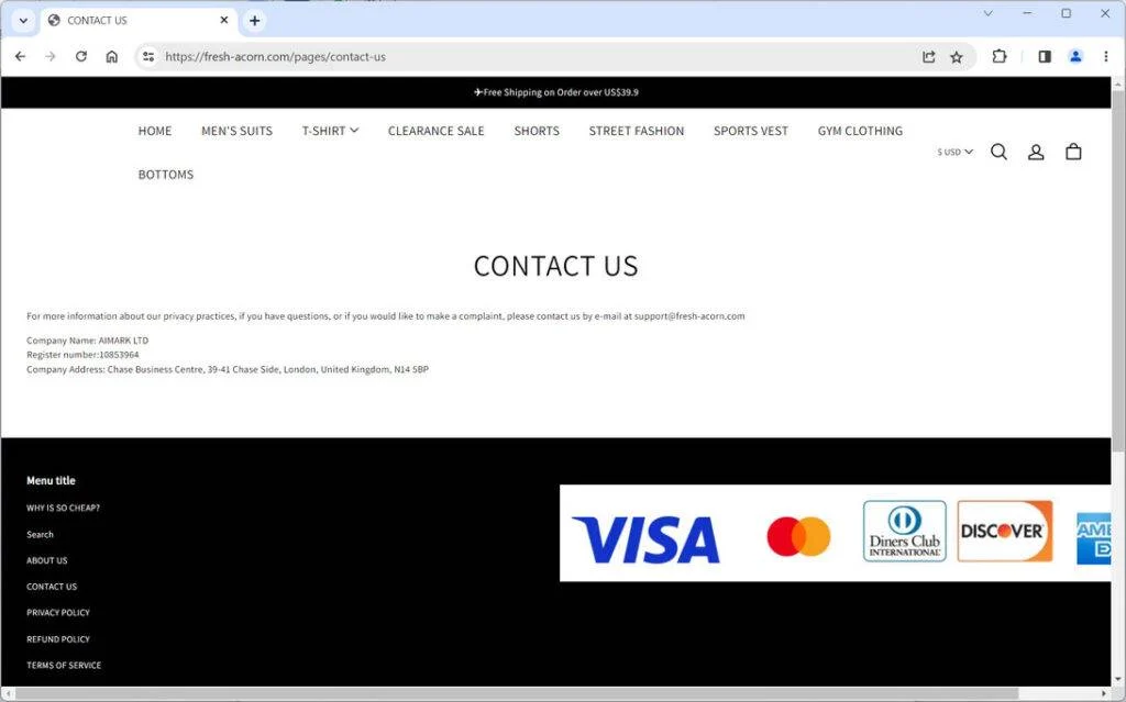 fresh-acorn.com scam
