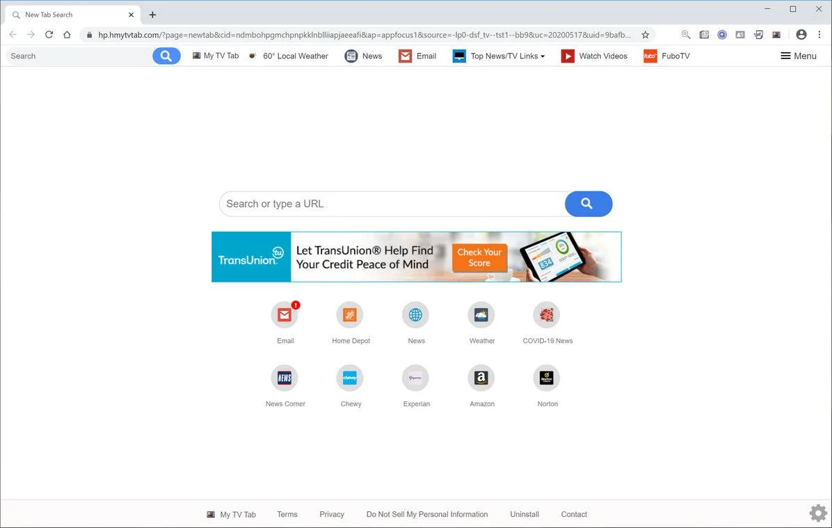 Remove My TV Tab browser hijacker (Virus Removal Guide) 1 Image: Chrome browser is redirected to My TV Tab