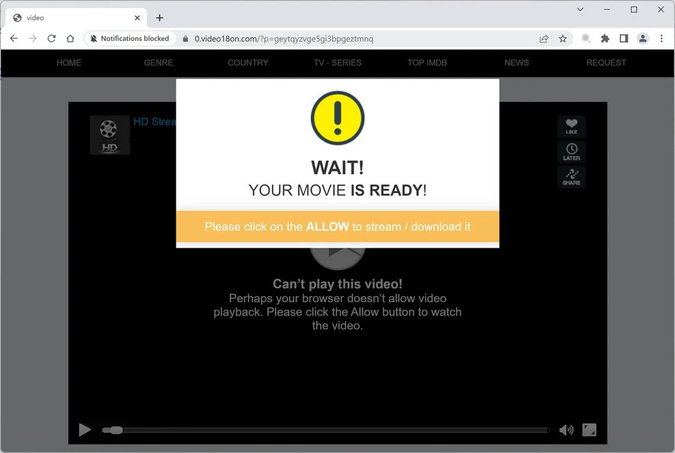 Remove Video18on.com Ads (Virus Removal Guide) 1 Image: Video18on.com Ads