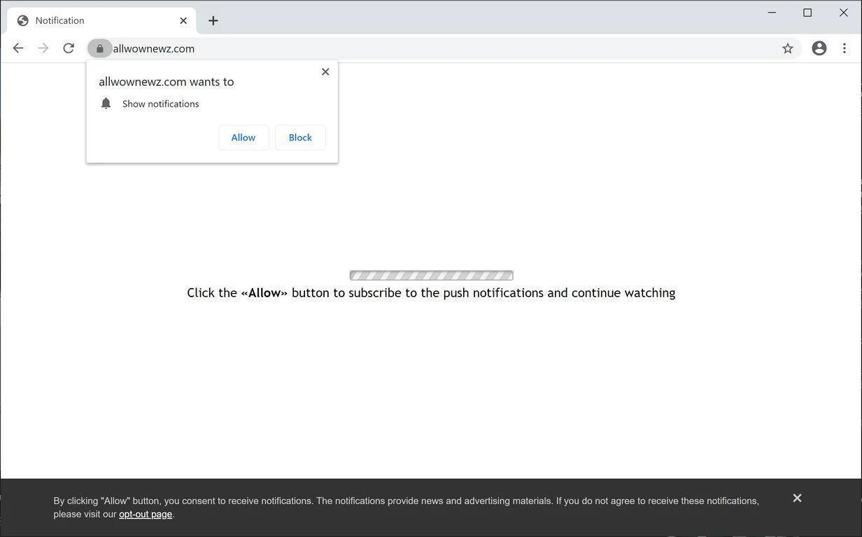 Remove Allwownewz.com pop-up ads (Virus Removal Guide) 1 Image: Chrome browser is redirected to Allwownewz.com