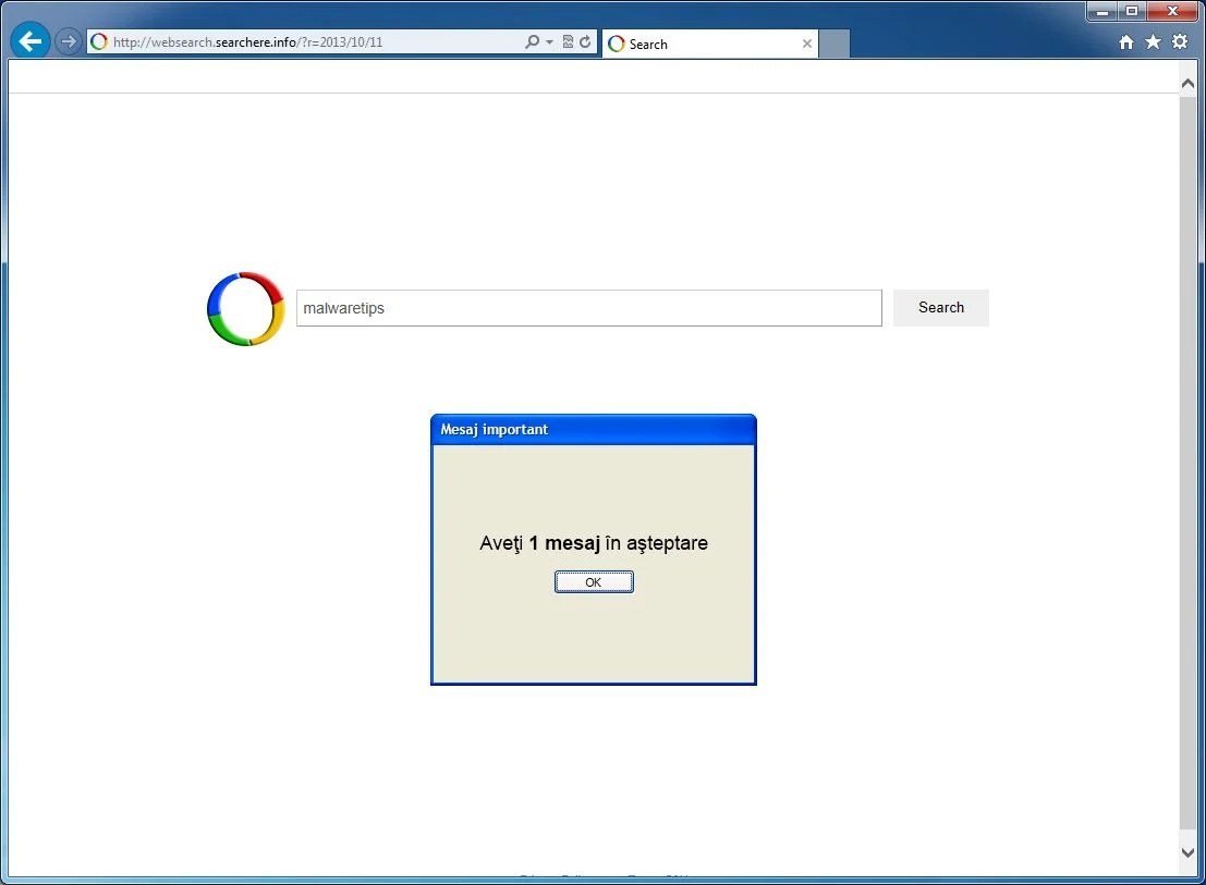 [Image: Websearch.searchere.info virus]