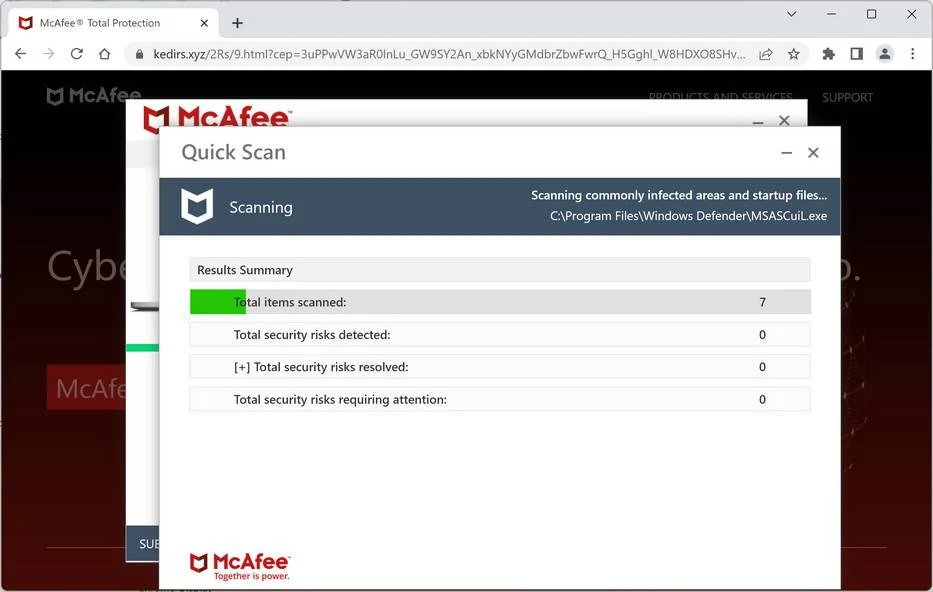 Image: Kedirs.xyz Fake Antivirus Scan