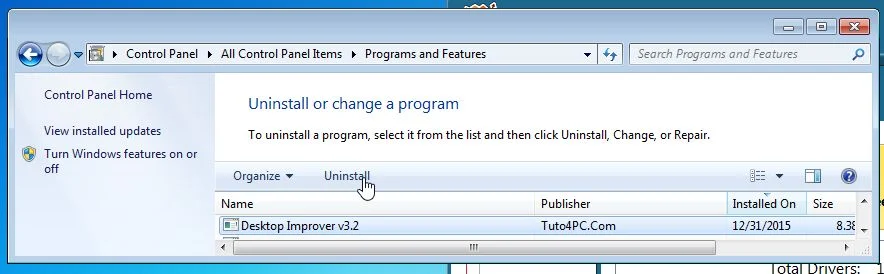 Uninstall Desktop Improver