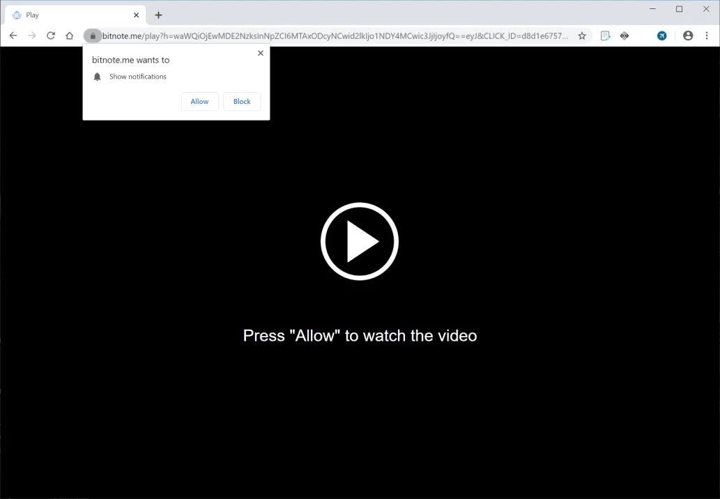 How to remove Bitnote.me pop-up ads (Virus Removal Guide) 1 Image: Chrome browser is redirected to Bitnote.me