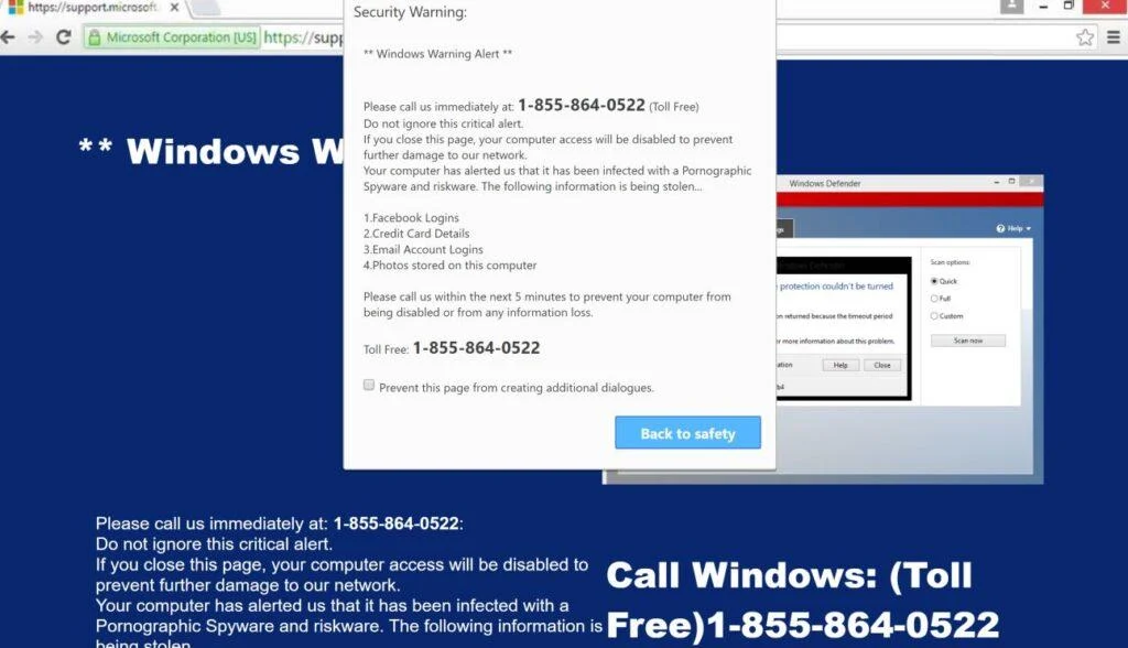 Don't Call the "Windows Firewall Warning Alert" Scam Number 13 Image: Suspicious movement distinguished on you IP - Tech Support Scam
