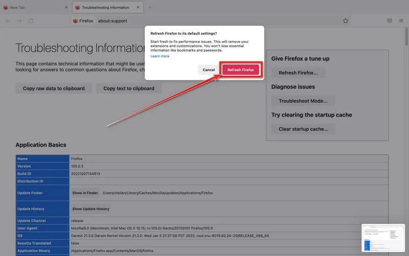 Image - Click again on Refresh Firefox button