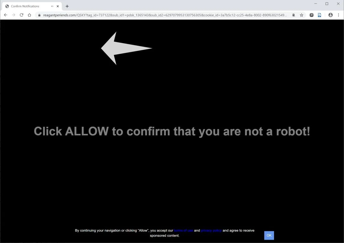 How to remove Reagantperiends.com pop-up ads (Virus Removal Guide) 1 Image: Chrome browser is redirected to Reagantperiends.com