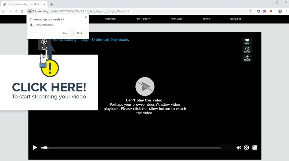 nsrooting.com redirect virus