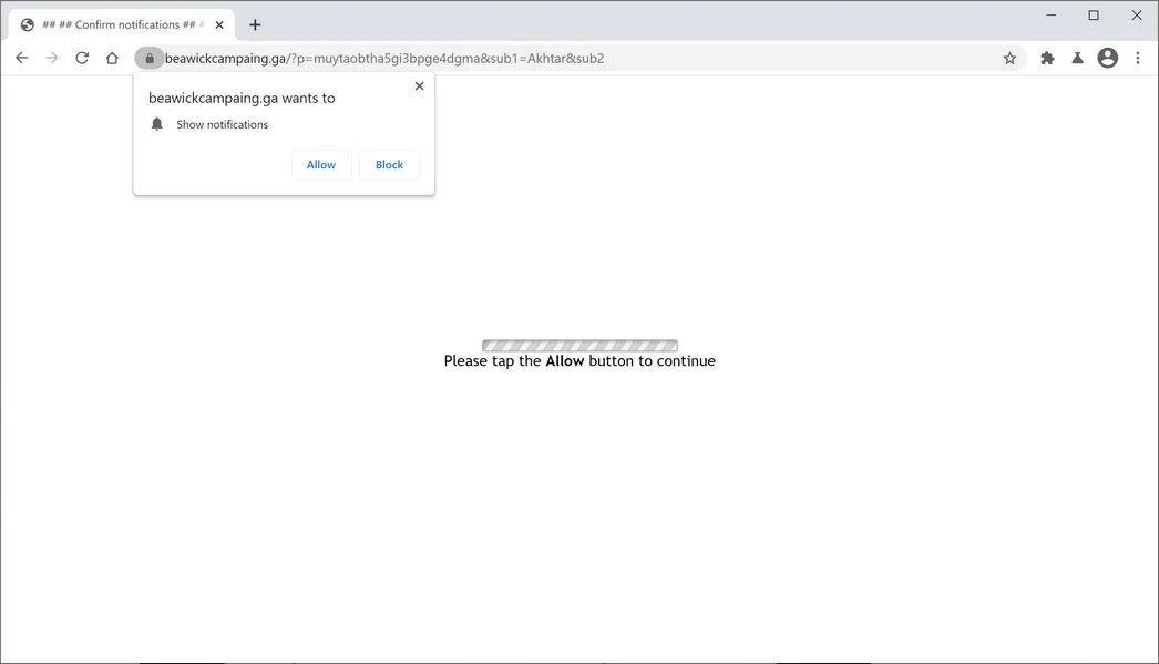 Remove Beawickcampaing.ga pop-up ads (Virus Removal Guide) 1 Image: Chrome browser is redirected to Beawickcampaing.ga