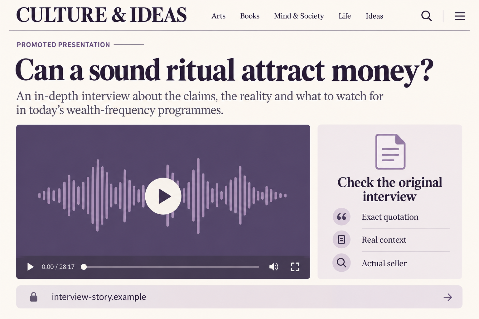 Jim Carrey Wealth Frequency Scam Exposed: Fake Pineal Gland Endorsements 1 Fictional interview-style advertorial illustrating a sound ritual and wealth-frequency pitch, with no authentic Jim Carrey appearance or endorsement