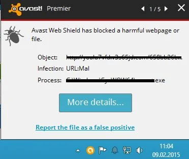 Url:Mal dected by Avast virus