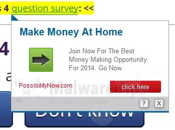 [Image: PossibilityNow.com pop-up virus]