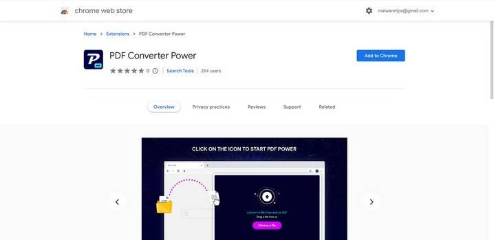 Remove PDF Converter Power Adware (Removal Guide) 1 Image: PDF Converter Power Chrome extension