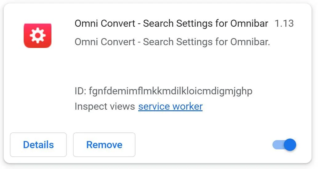 Remove Omni Convert Search (Virus Removal Guide) 1 Image: Omni Convert - Search Settings for Omnibar Chrome Extension