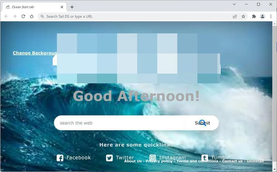 How to Remove Ocean Tabs Browser Hijacker (Virus Removal Guide) 1 Image: Ocean Tabs new tab page