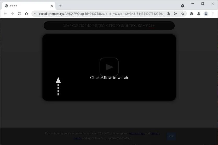Remove Tthematt.xyz pop-up ads (Virus Removal Guide) 1 Image: Chrome browser is redirected to Tthematt.xyz