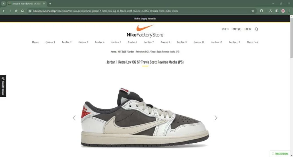Don't Take the Bait! Uncovering the Fake Dick's $19.99 Nike Sale Scam 2 Nikeshoefactory.Shop scam