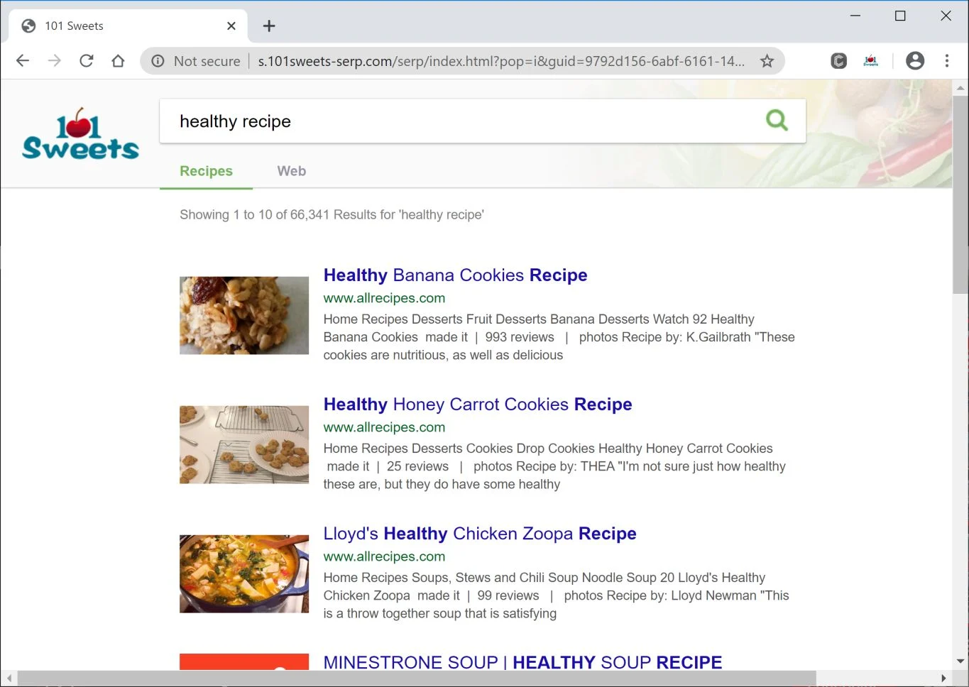 Remove Services.101sweets-svc.com redirect (Virus Removal Guide) 1 Image: Chrome browser is redirected to Services.101sweets-svc.com