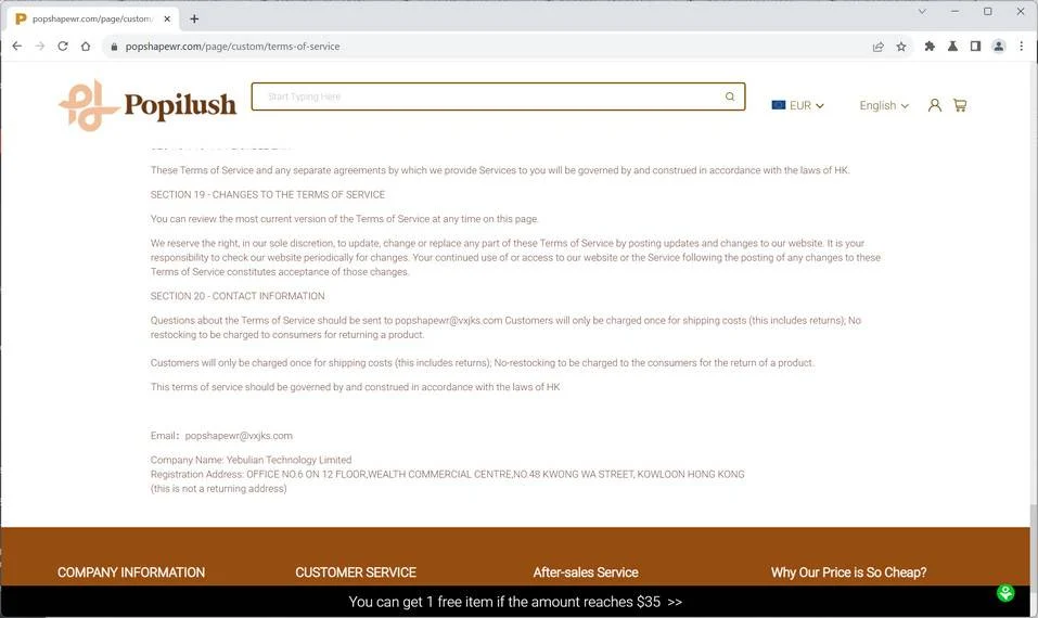 Popshapewr.com Examined: Fake Shopping Site Red Flags 1 popshapewr.com scam