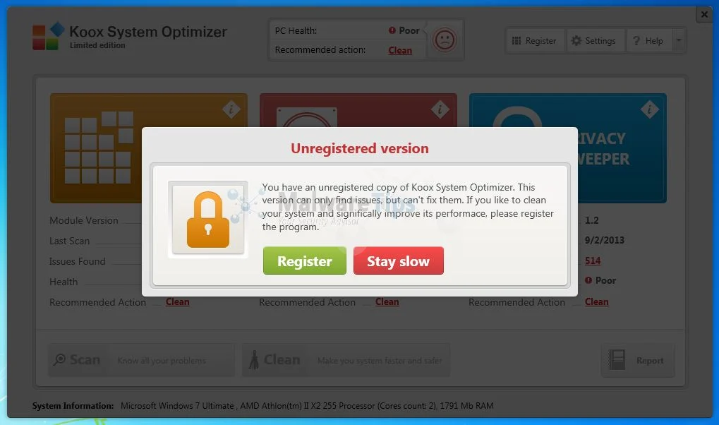 [Image: Koox System Optimizer Alert]