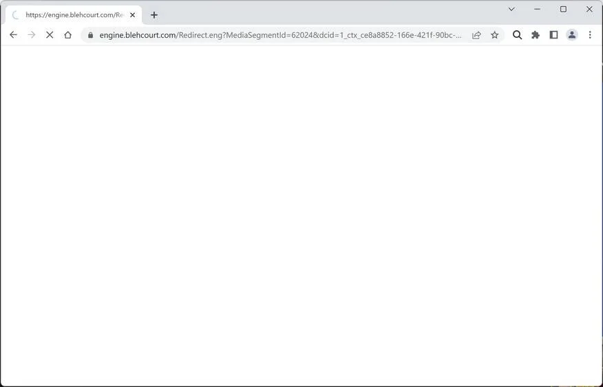 Image: Chrome browser is redirected to Engine.blehcourt.com