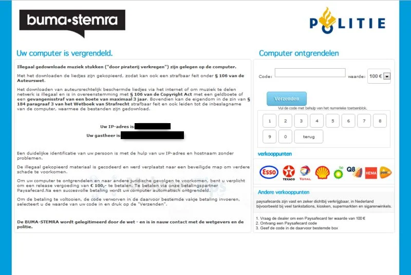 [Image: Uw computer is vergrendeld virus]