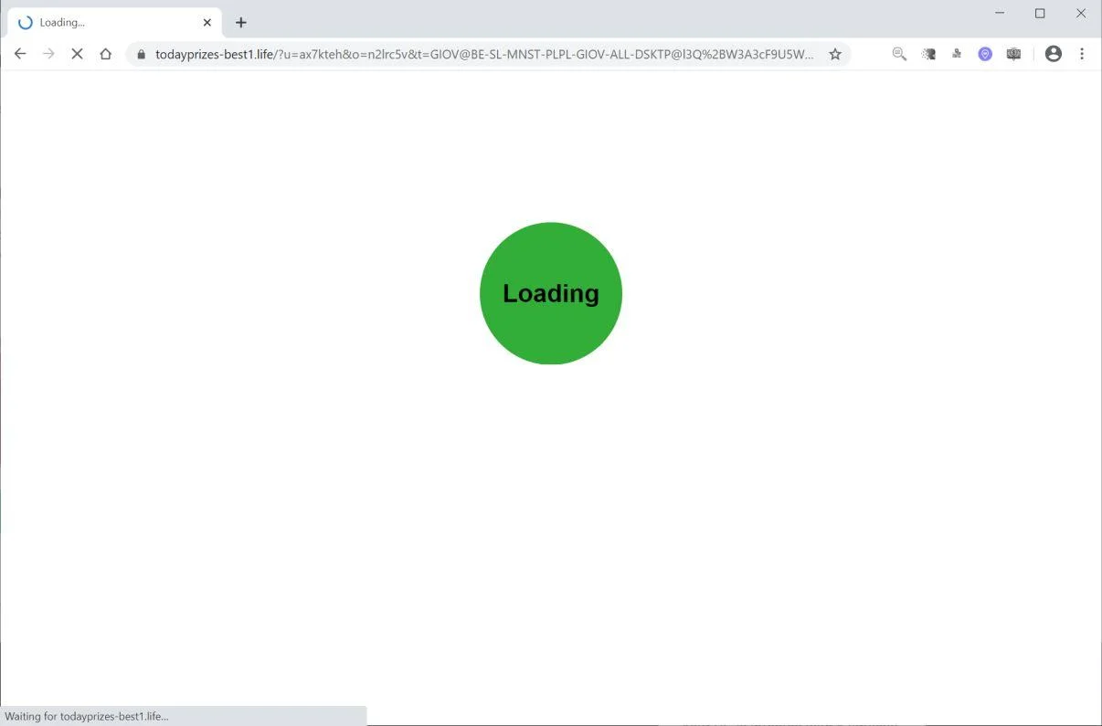 How to remove Todayprizes-best1.life redirect (Virus Removal Guide) 1 Image: Chrome browser is redirected to Todayprizes-best1.life