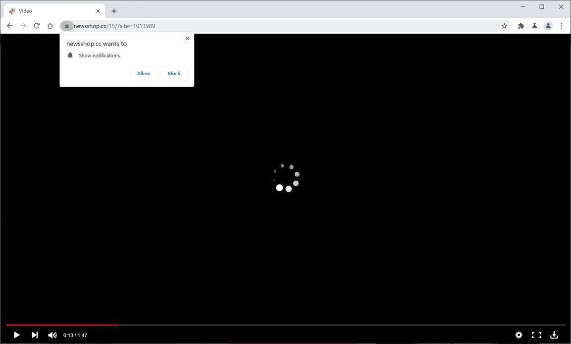 Remove Newsshop.cc pop-up ads (Virus Removal Guide) 1 Image: Chrome browser is redirected to Newsshop.cc