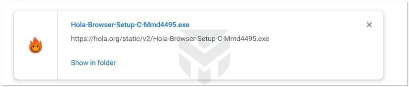 Image: Hola Browser auto download
