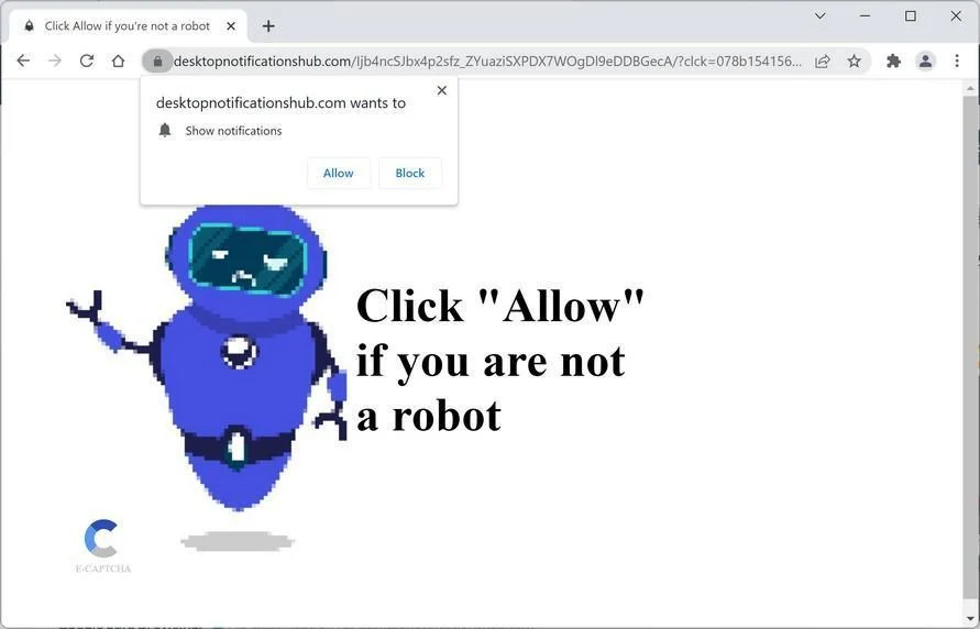 Remove Desktopnotificationshub.com Pop-up Ads (Virus Removal Guide) 1 Image: Chrome browser is redirected to Desktopnotificationshub.com