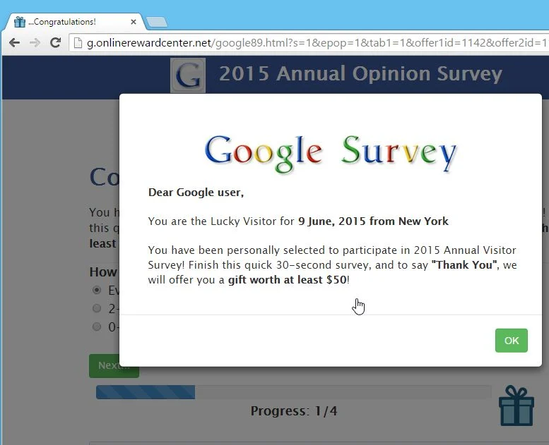 G.onlinerewardcenter.net virus